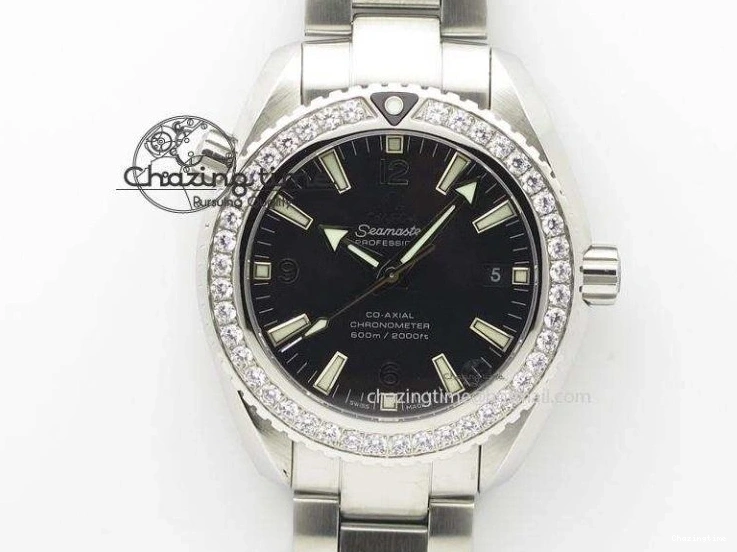 0515 Elegant Seamaster Pro Chrono RG OM Best Edition Black Ceramic Black Dial On Gummy Strap A 8128